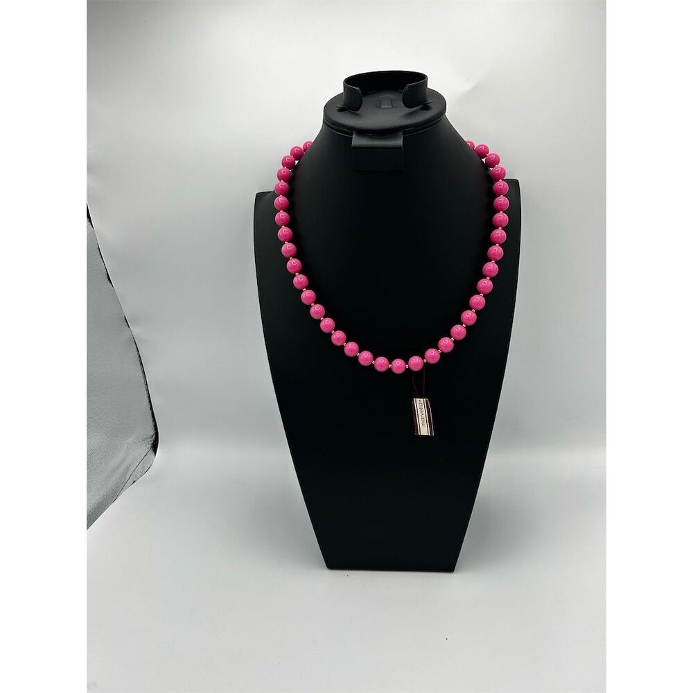 Marvella Pink Beaded Necklace Retro Vintage Statement Jewelry 29$